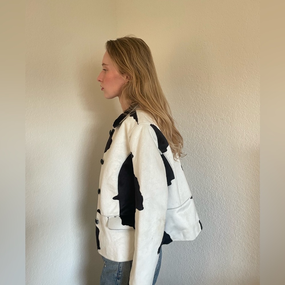 VINTAGE COWPRINT DEADSTOCK LEATHER BLAZER